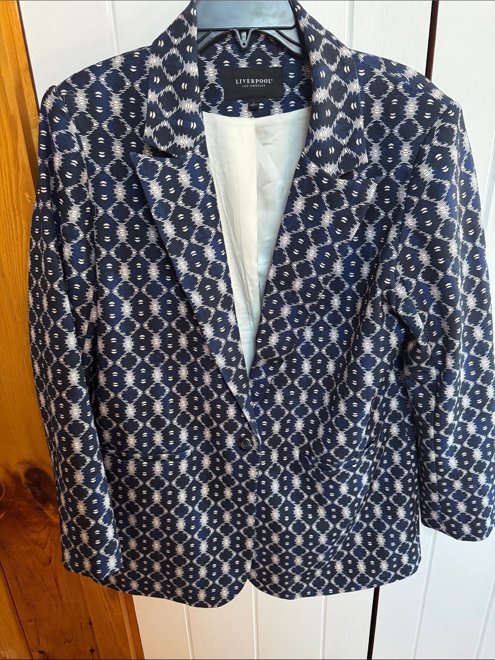 Liverpool Navy and White Patterned Women's Blazer